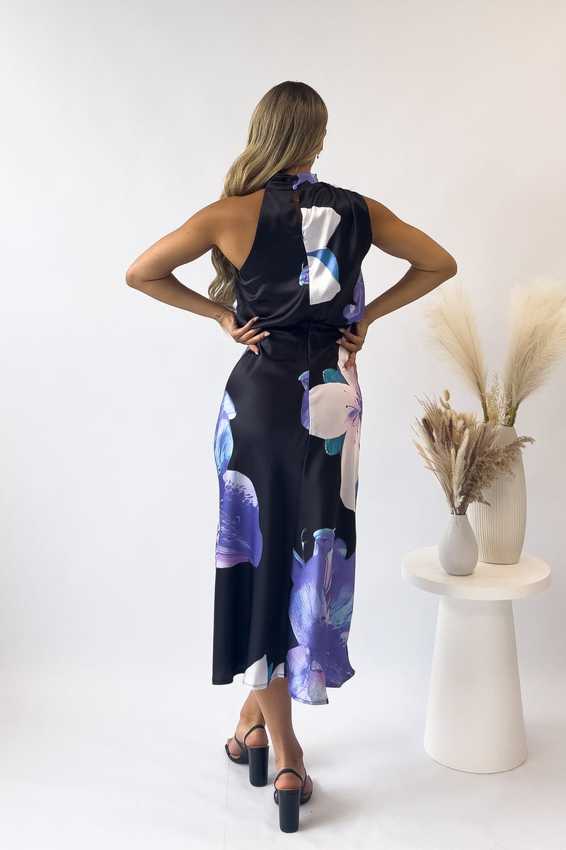 Natalia Maxi Dress - Black Florals