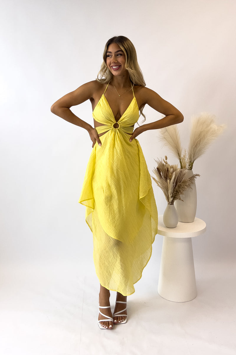 Ishara Midi Dress - Yellow