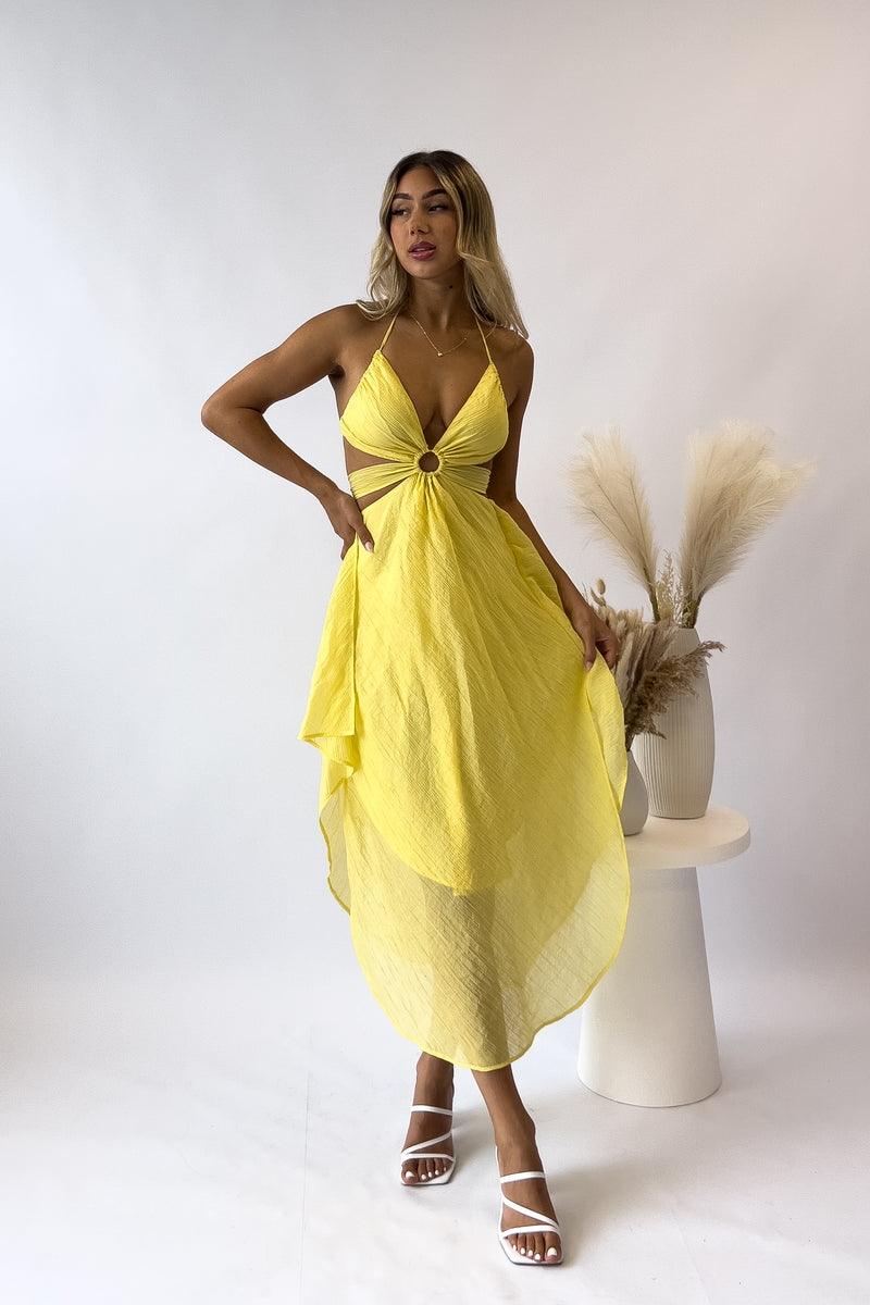 Ishara Midi Dress - Yellow