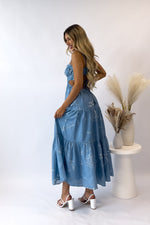 Rochelle Midi Dress - Blue/White