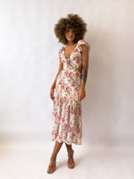 Courtney Floral Midi Dress - Cream