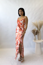 Abigail Midi Dress - Orange Florals