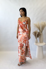 Abigail Midi Dress - Orange Florals