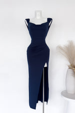 Polly Midi Dress - Navy