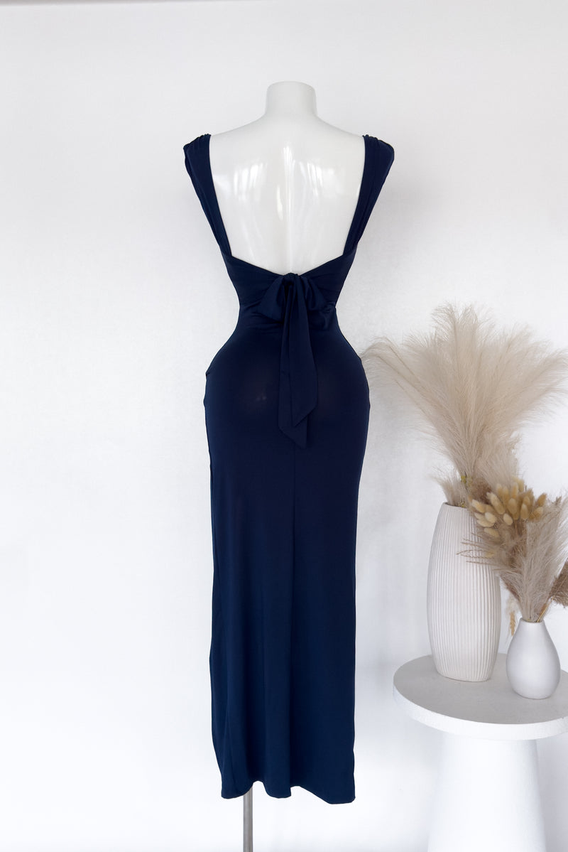 Polly Midi Dress - Navy
