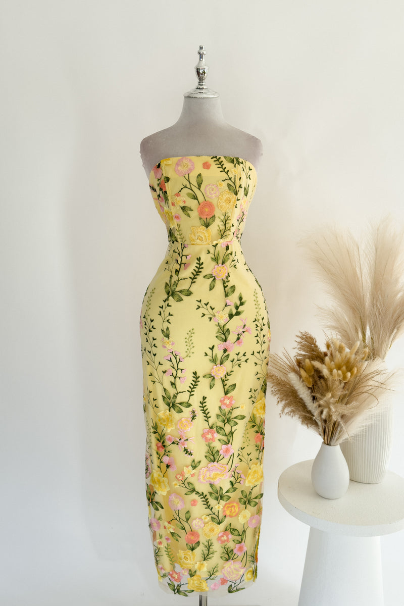 Delilah Floral Maxi Dress - Lemon