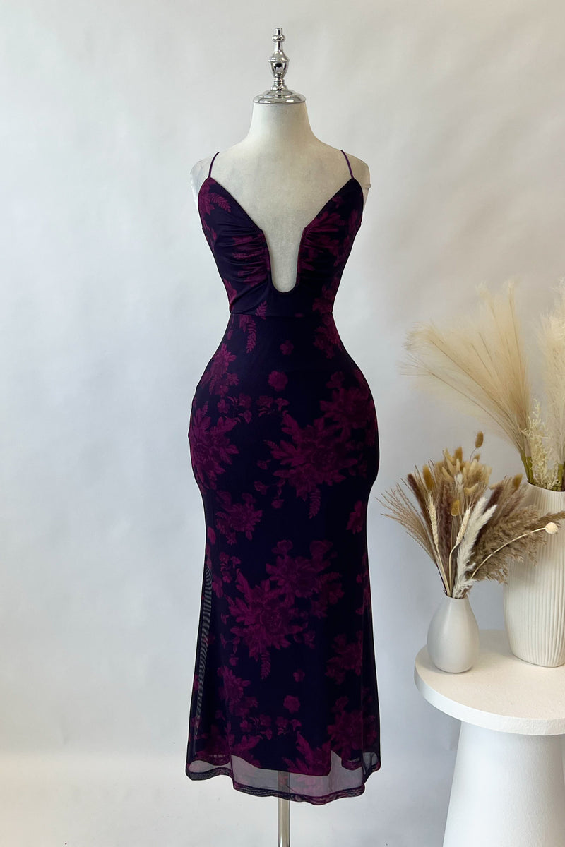 Ethereal Midi Dress - Grape