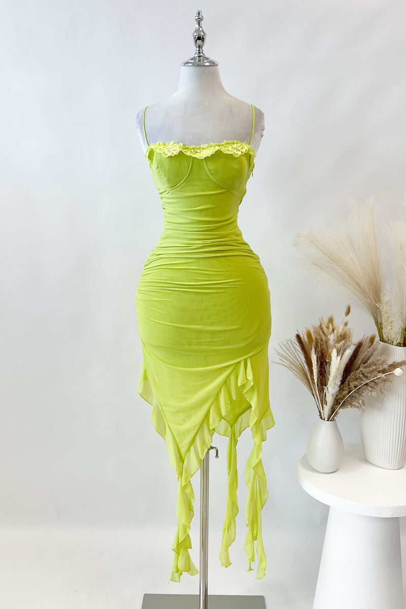 Daphne Midi Dress - Lime
