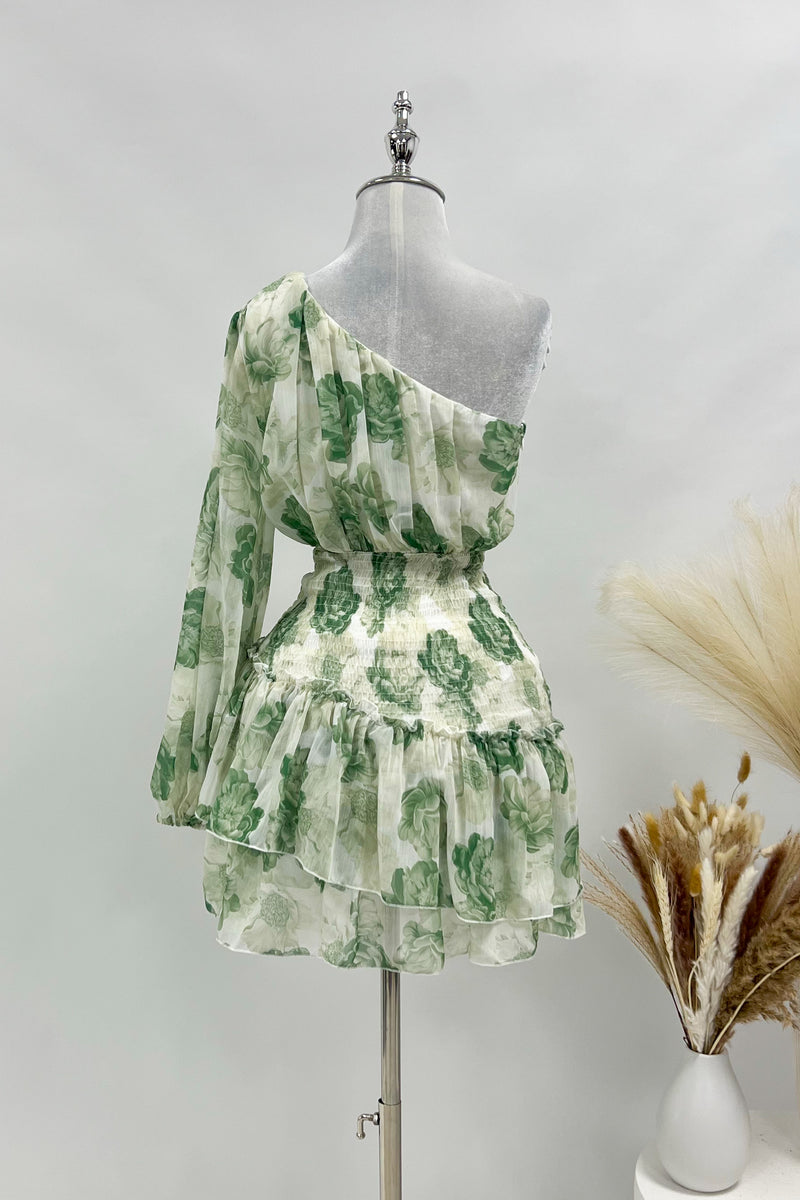 Sabrina Floral Mini Dress - Green