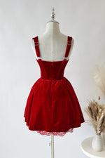 Velvet Lace Corset Mini Dress