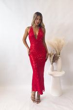 Maylone Midi Dress - Red