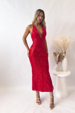 Maylone Midi Dress - Red