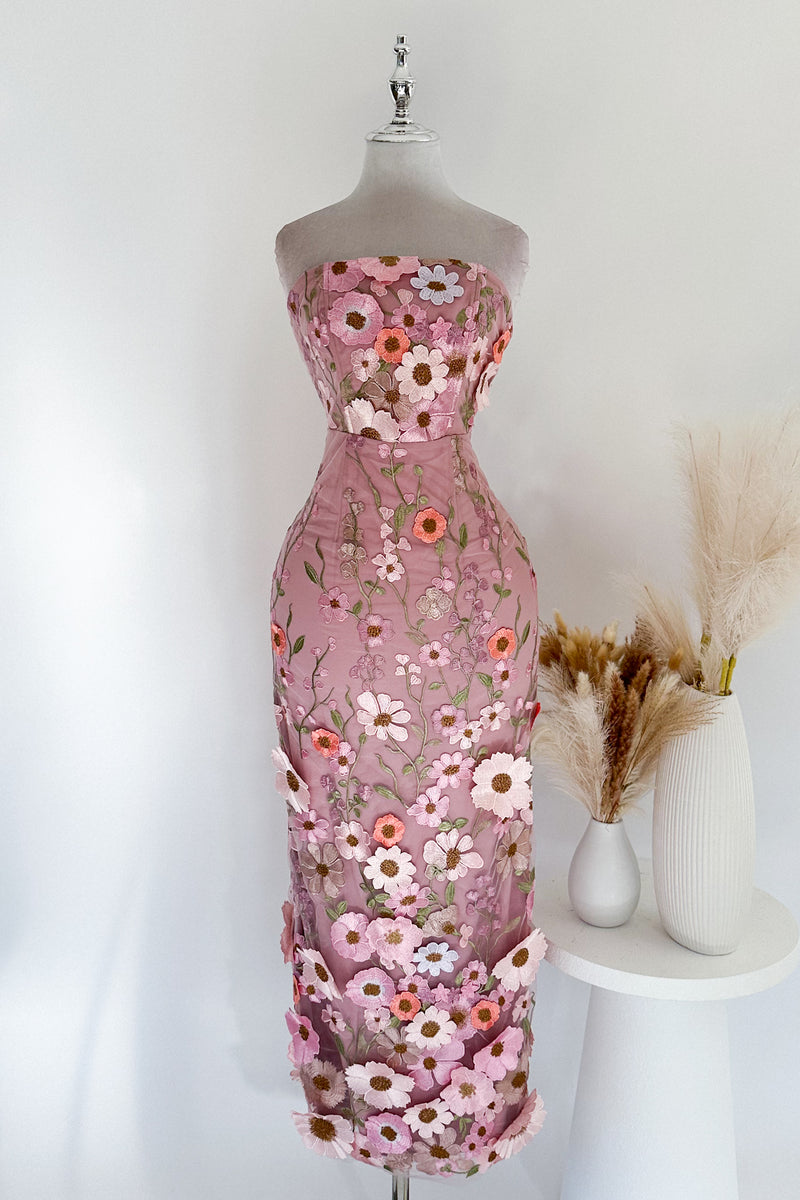Angelica Floral Maxi Dress - Pink