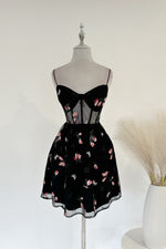 Lover Floral Mini Dress - Black