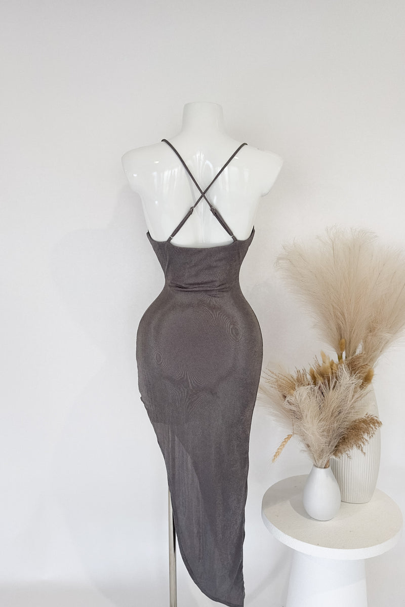 Saskia Midi Dress - Charcoal