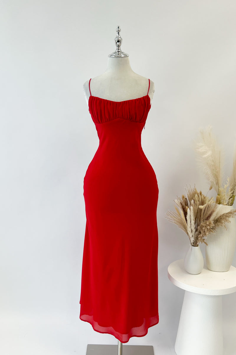 Noah Midi Dress - Red