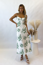 Noah Midi Dress - Green Florals