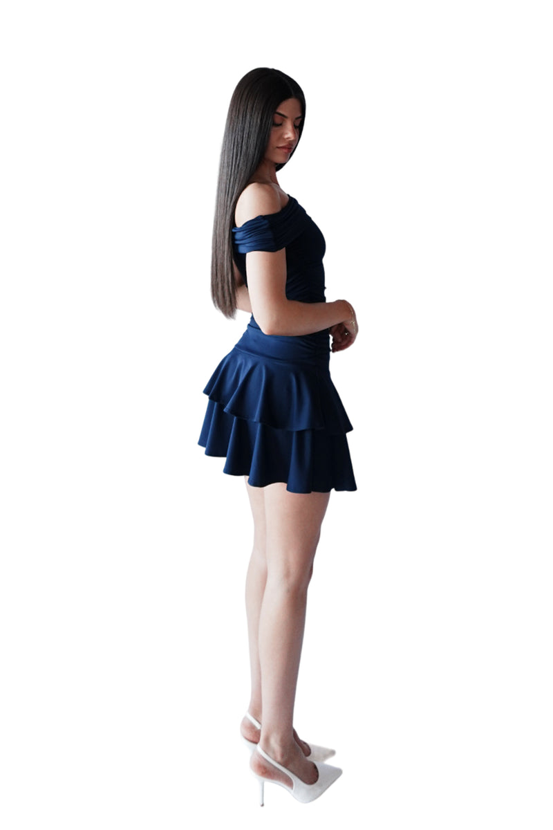 Flores Mini Dress - Navy