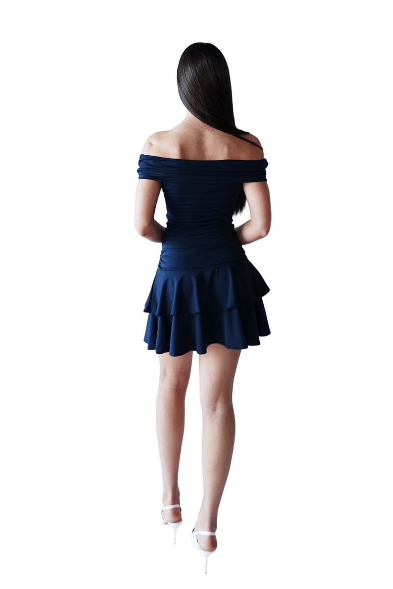 Flores Mini Dress - Navy