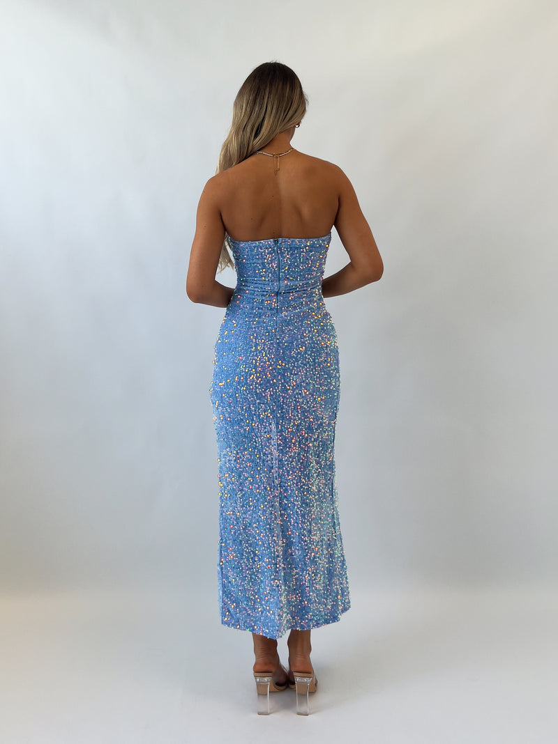 Ethelyn Midi Dress - Blue