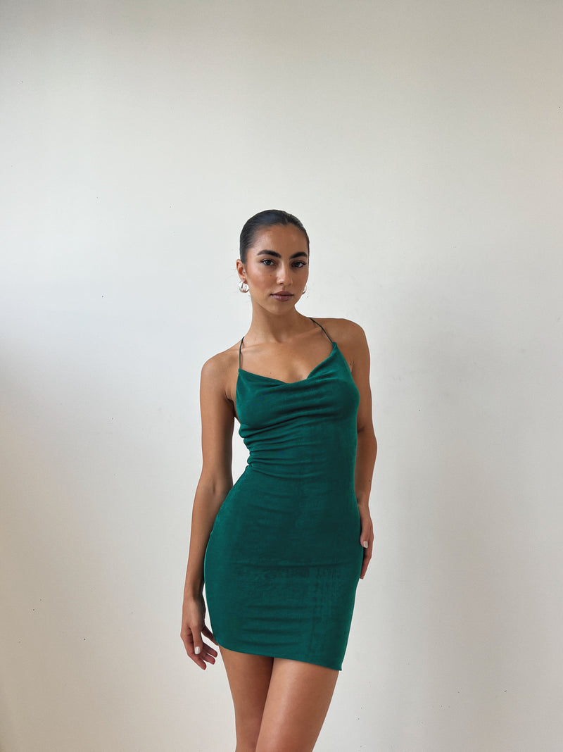 Elis Mini Dress - Dark Green