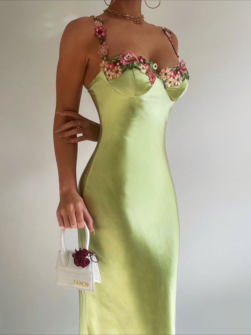 Tiana Midi Dress - Lime