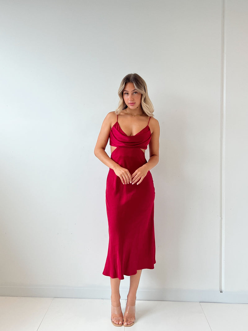 Cleo Midi Dress - Red