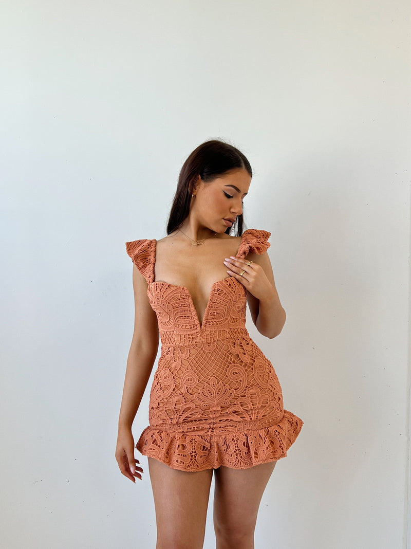 Celeste Mini Dress - Apricot