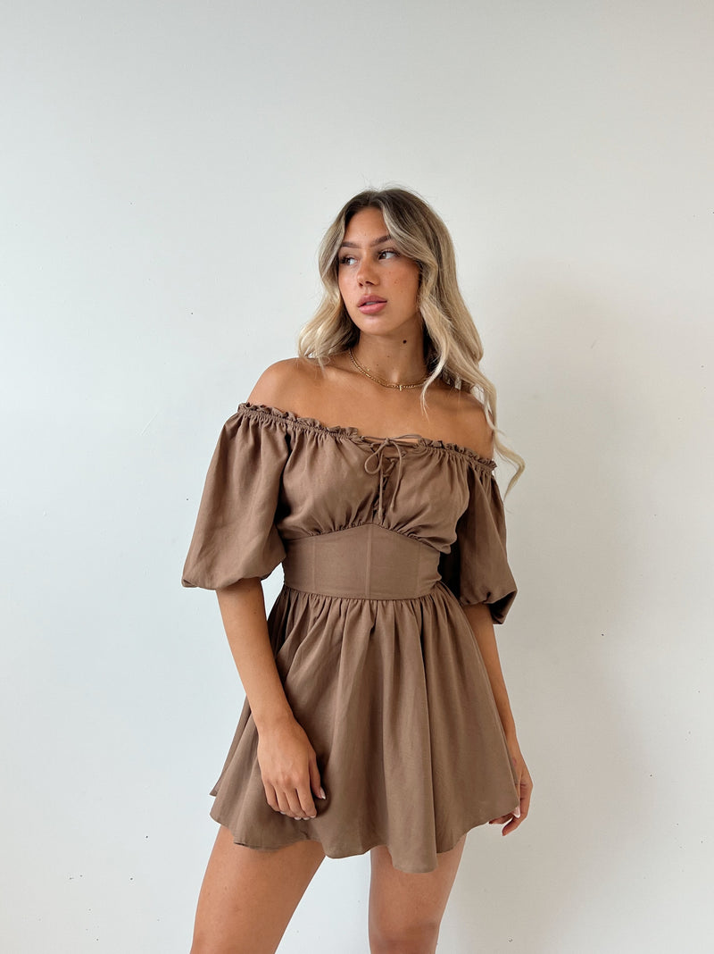 Denver Mini Dress - Brown
