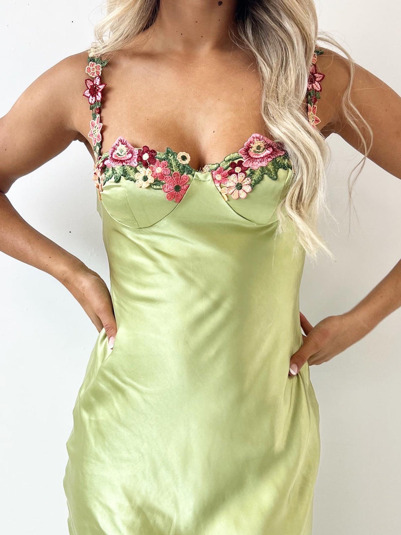 Tiana Midi Dress - Lime