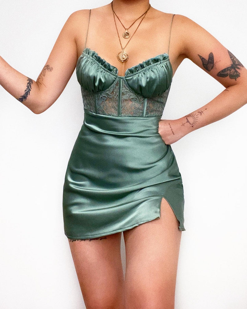 Olivia Mini Dress - Sage