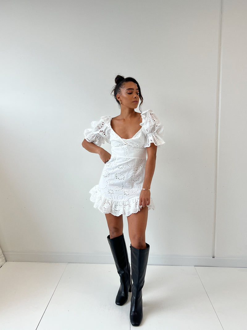 Daley Mini Dress - White