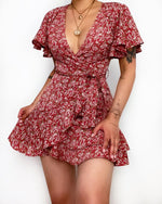 Madelia Floral Mini Dress - Red