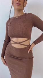 Indiana Midi Dress - Brown