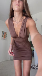 Dating Profile Mini Dress - Brown