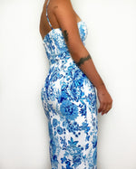 Millie Floral Midi Dress - Blue