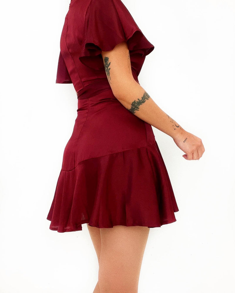 Tara Mini Dress - Wine