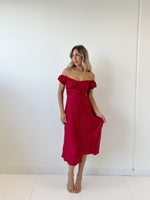 Ellison Midi Dress - Red