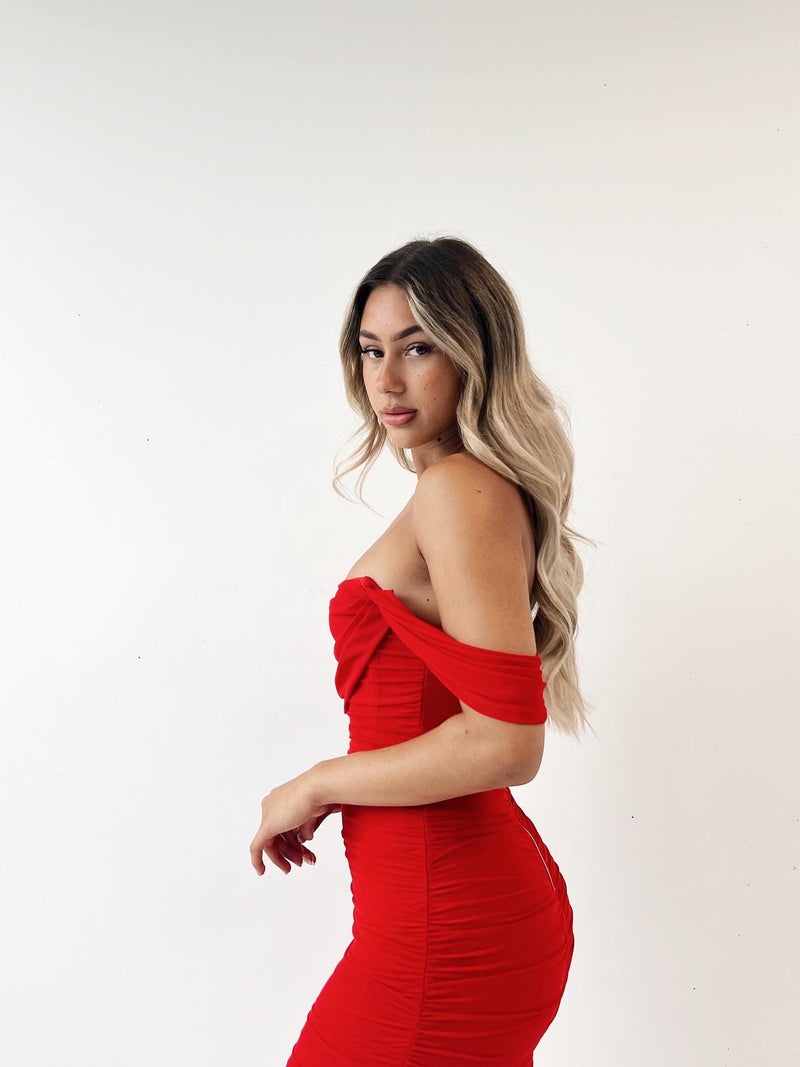 Tilly Midi Dress - Red