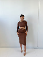 Indiana Midi Dress - Brown