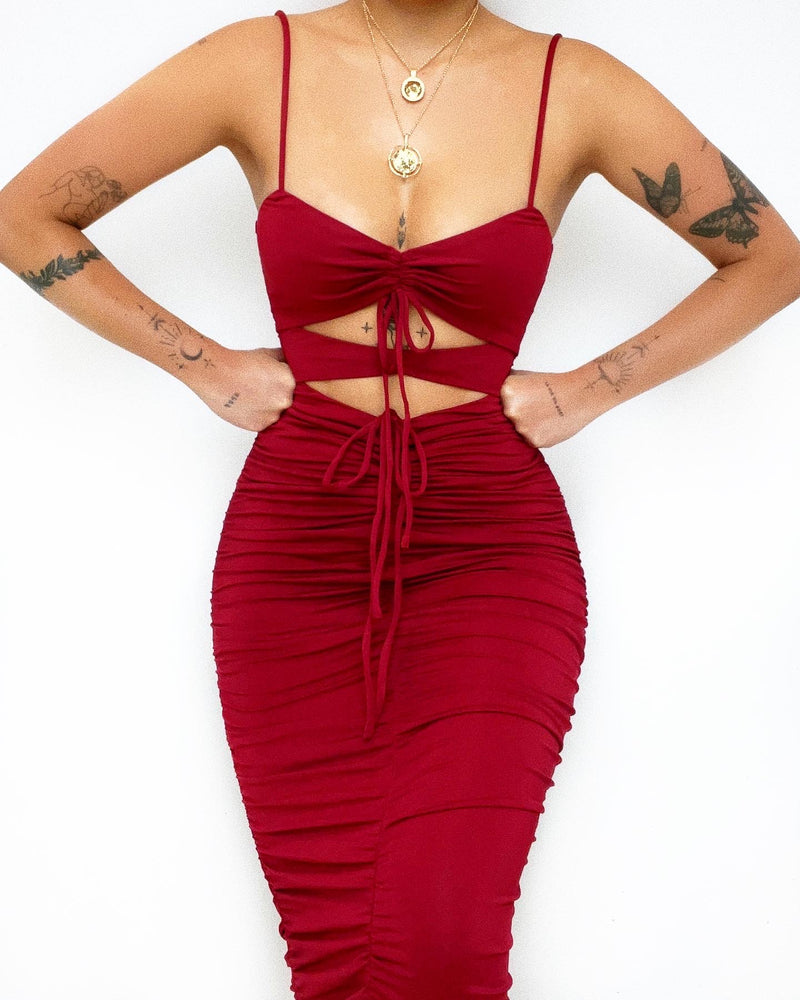 Ramona Midi Dress - Red