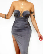 Alina Midi Dress - Charcoal