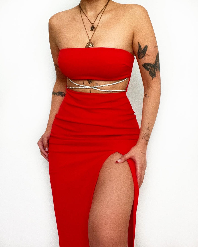 Reign Midi Dress - Red