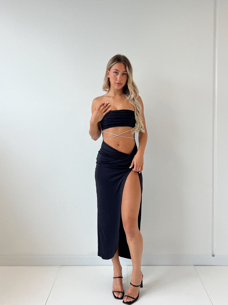 Kairi Midi Dress - Black