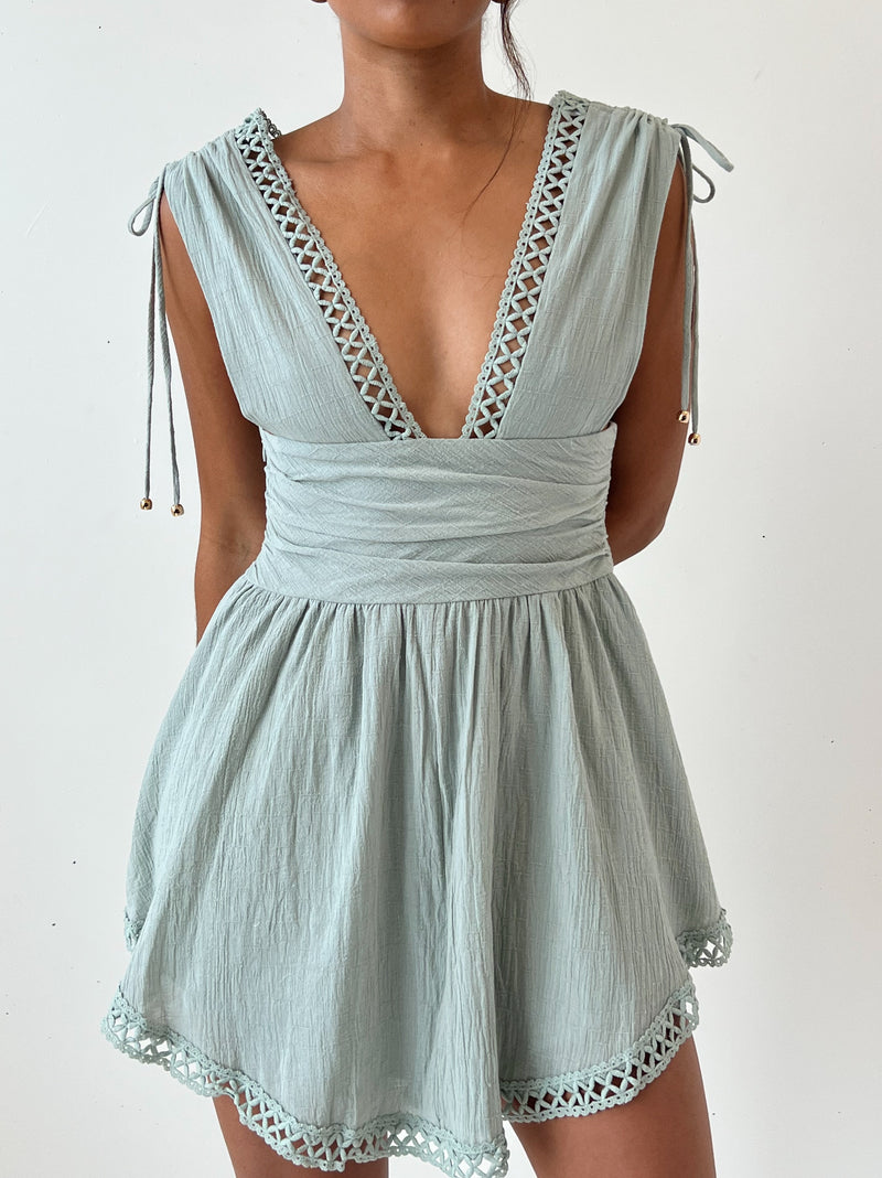 Paige Mini Dress - Pistachio