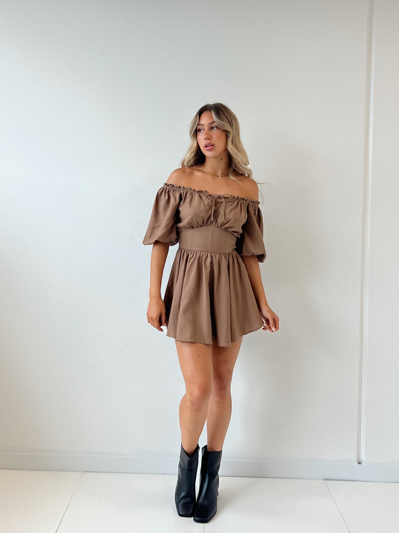 Denver Mini Dress - Brown
