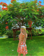 Coralie Floral Mini Dress - Orange