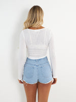 Tegan Long Sleeve Top - White