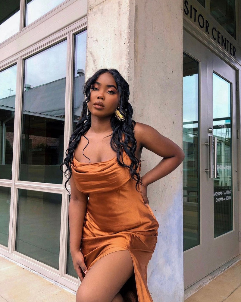 Hazel Satin Maxi Dress
