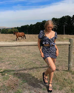 Genevieve Floral Mini Dress - Navy